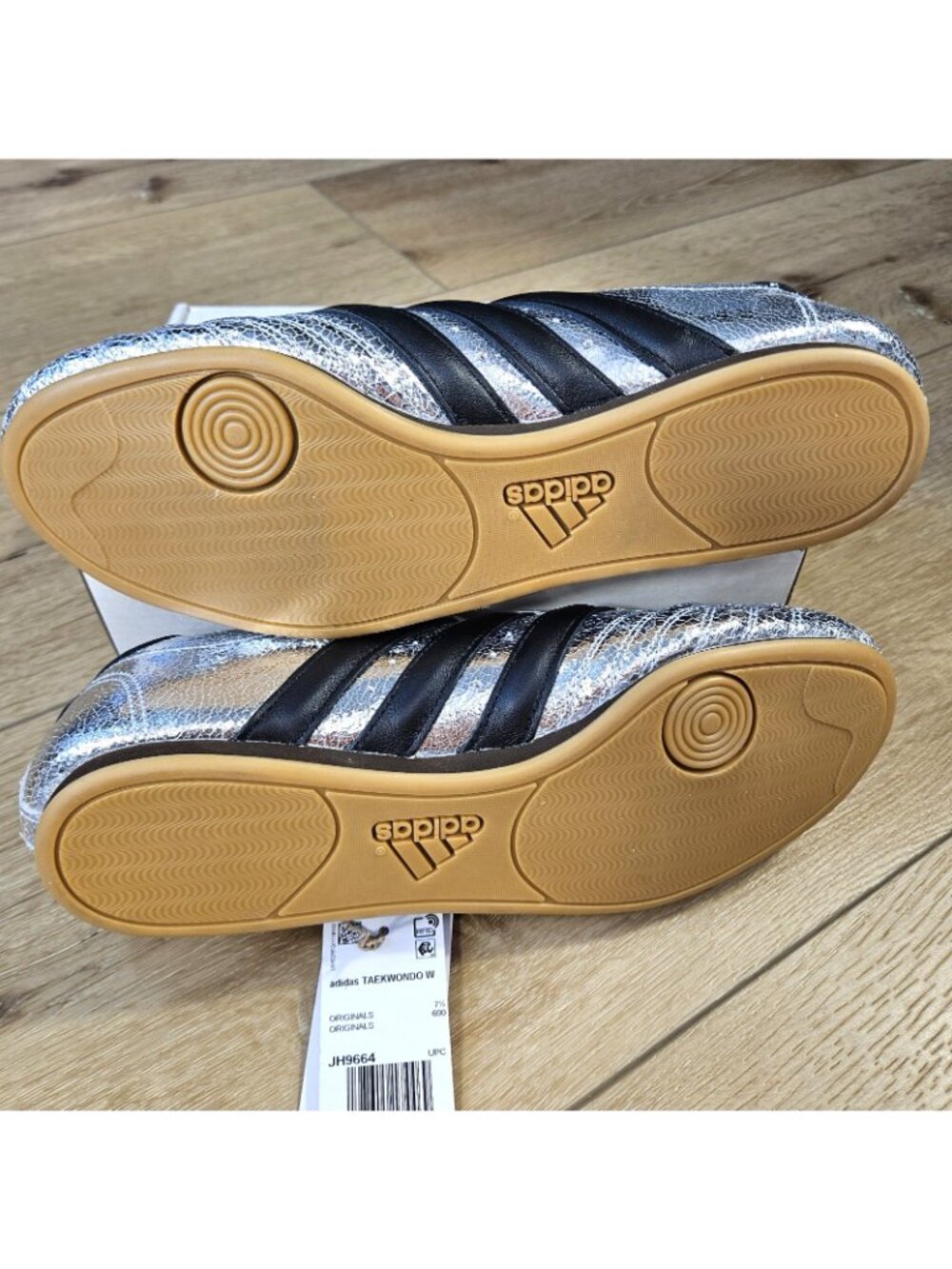 adidas Silver Metallic & Black Women's Athletic Shoes - Picture 6 of 9
